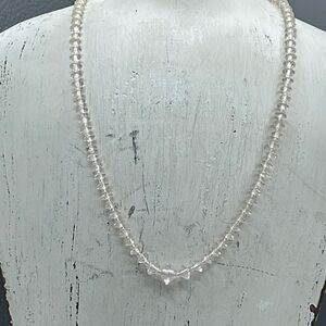 Mid century crystal WRC necklace stamped .
